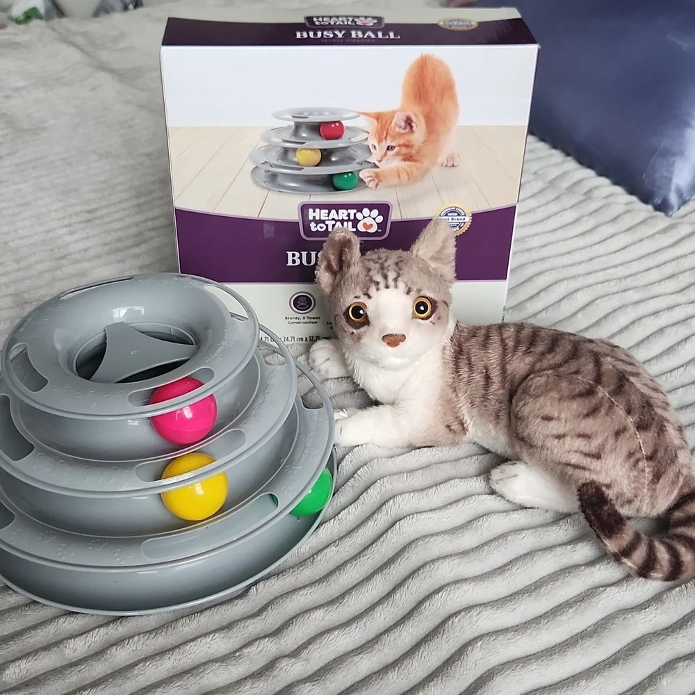 Busy ball cat toy plus cat plush